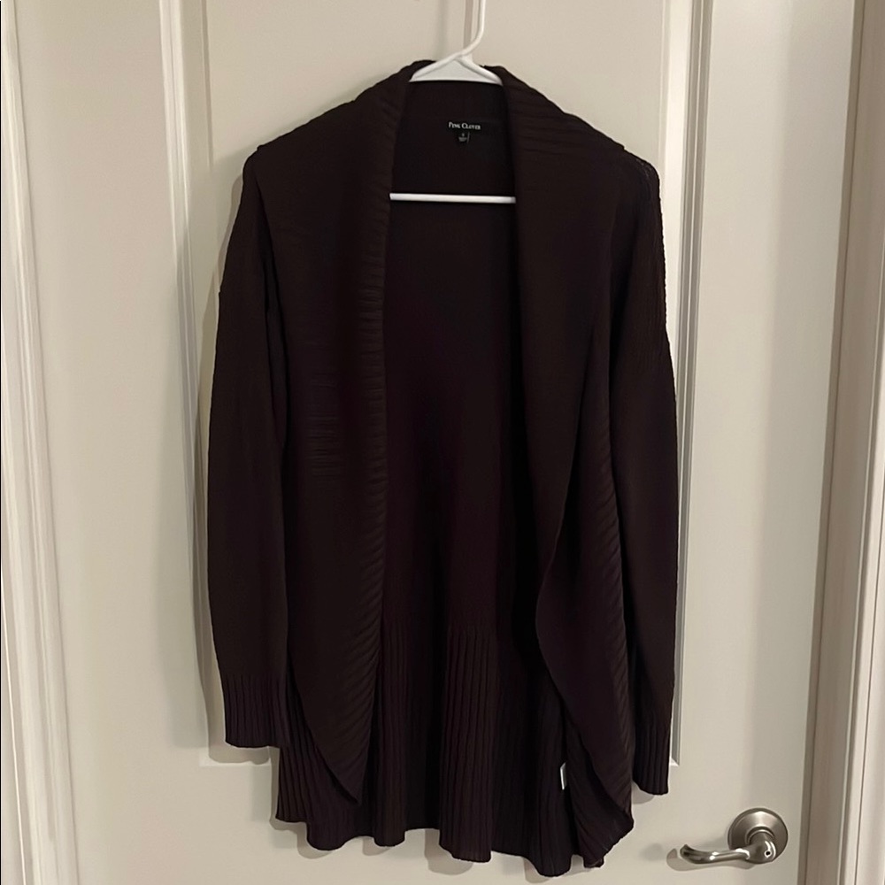 Plum Open Front Sweater by Pink Clover